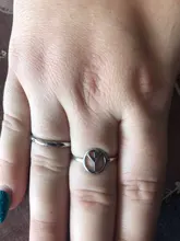 CACANA anillo de acero inoxidable para Mujer amor símbolo de la paz anillos de boda de Engagemen redondos accesorios Mujer Bague Femme joyería W45