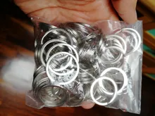 100 unids/set 25 mm Acero inoxidable agujero llavero rodio plateado partido redonda llavero al por mayor