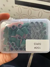 HYTOOS-Bandas de lijado verde sin mandril, accesorios de brocas para uñas, herramienta de pulido para el cuidado de las uñas, 50 Uds.