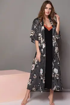

Women Sexy Lingerie Oversize Satin V-Neck Long Nightdress Silk Lace Nightgown Sleepwear Robe Dress Babydoll Underwear 2Pieces