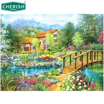 

CHERISH Diamond 5D DIY Diamond Painting Photo Custom "forest Scenery" 3D Embroidery Cross Stitch Mosaic Decor Resin Scenic