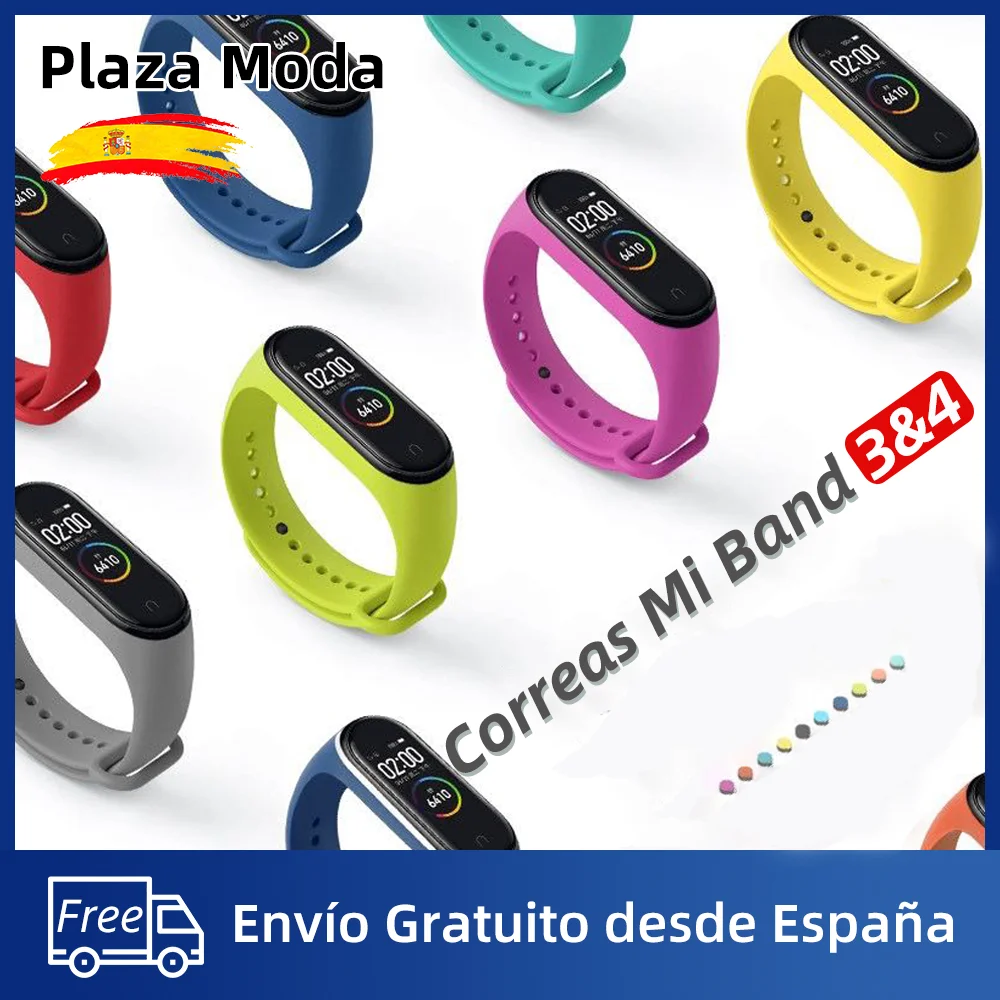 Xiaomi Mi Band 4 Strap Mi Band 3 Strap Silicone Bands Mi Band 4 Bracelet Free Shipping from Spain afbeelding