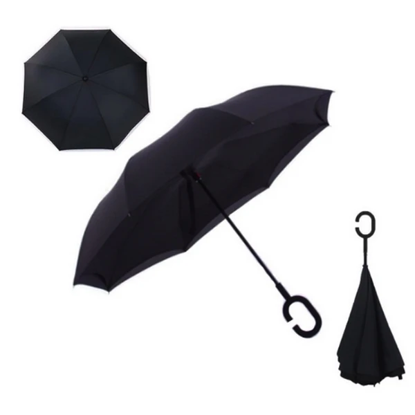 Зонт наоборот Up Brella черный | Дом и сад