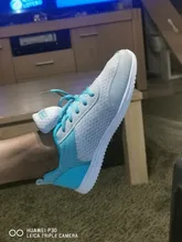 Zapatos informales transpirables para mujer, a la moda Zapatillas de malla, gruesas