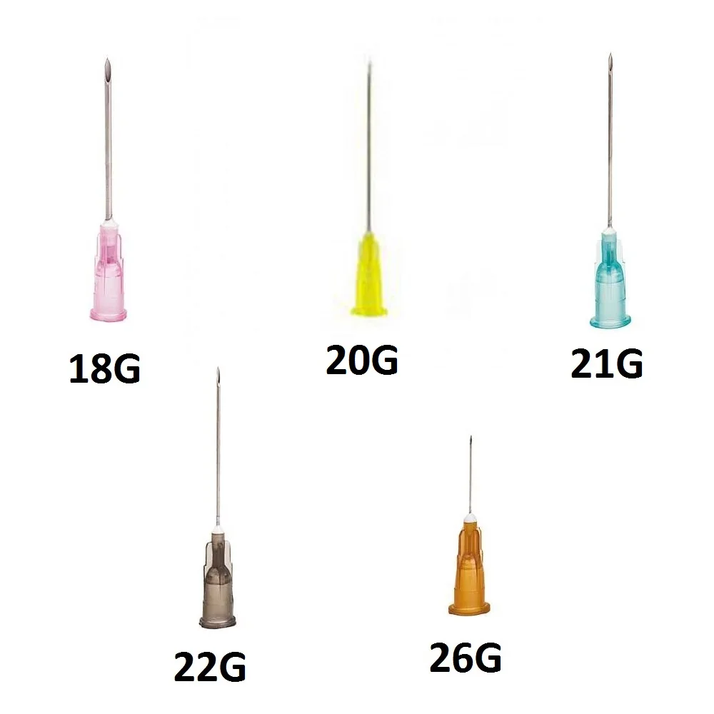 Aguja estéril desechable, embalaje individual aséptico y separado, inyector estéril (100 uds), tatuaje Piercing nariz ombligo