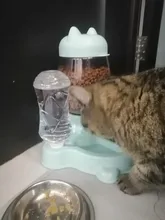 Alimentador automático de mascotas, para perros y gatos, depósito de comida de 2.2L y de agua de 528ml, suministro lento de comida