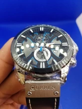 CURREN – reloj para hombres, cronógrafo deportivo, de cuarzo, de pulsera de cuero, masculino