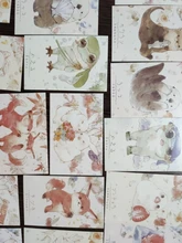 Tarjeta lomo de papel de animal feliz, 52mm x 80mm, 1 paquete = 28 piezas