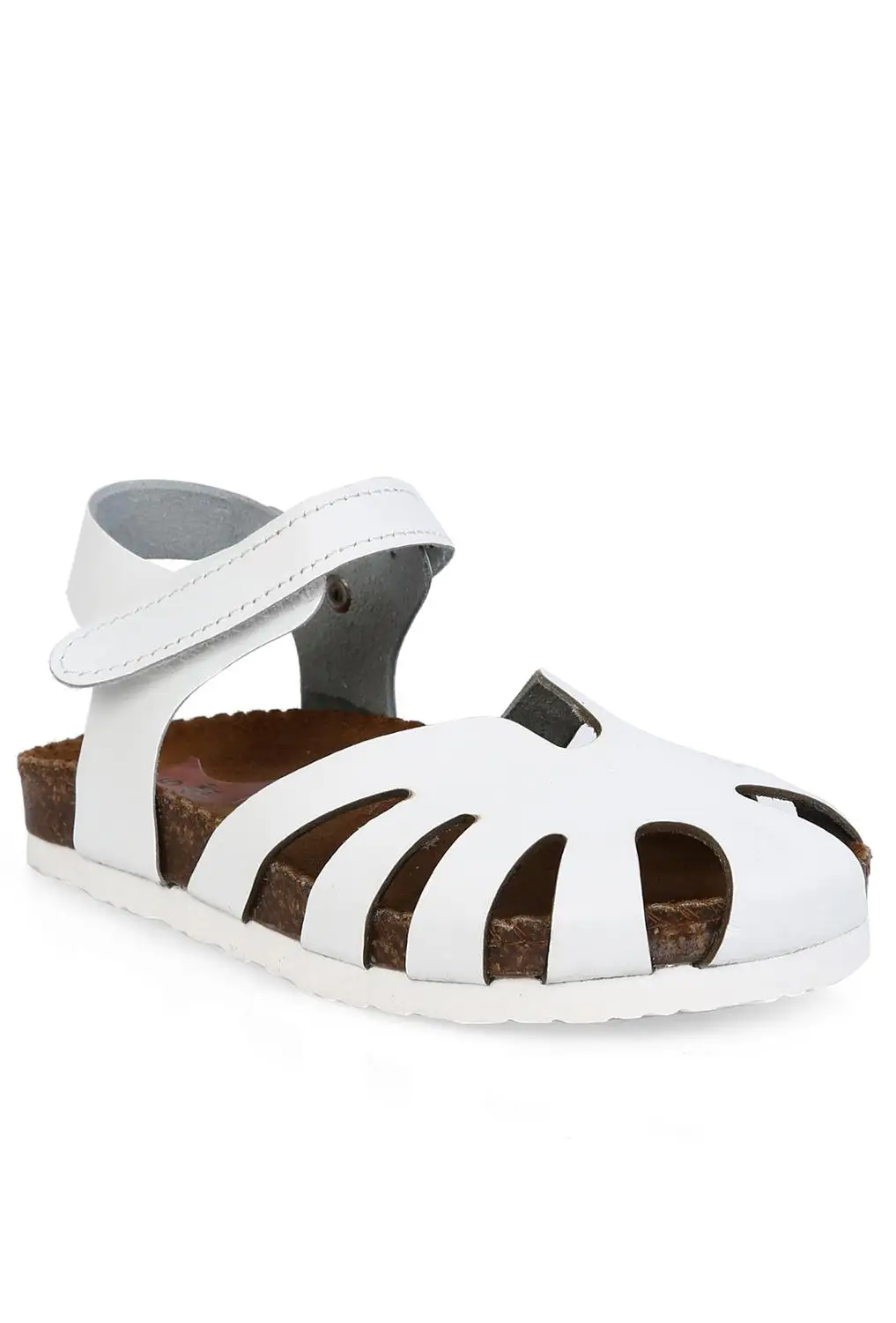 100 Hakiki Deri chocuk Sandalet - Color: White