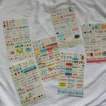 6 unidades/juego Kawaii, libro planificador de mercado de dibujo bonito, diario, decorar pegatinas de papelería, álbum de recortes transparente de PVC