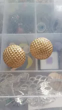 AENSOA-Pendientes de Metal con forma redonda para mujer, aretes pequeños, Color dorado, Estilo Vintage, 2020