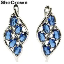 25x12 мм необычные создания Танзанит подарок для Сестры Серебряные Серьги