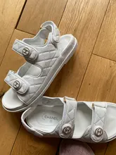 Sandalias de plataforma de cuero genuino para mujer, zapatos de diseñador de lujo a la moda, Sandalias planas, tacones gruesos, tendencia