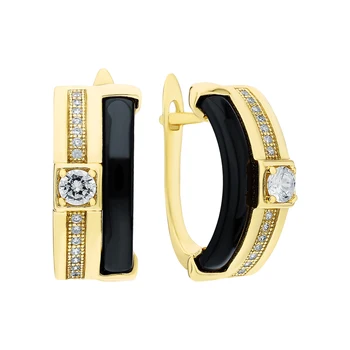 

Silver earrings with ceramics and cubic zirconia sunlight sample 925