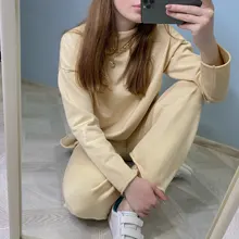 Tracksuit Sweater Spring Two-Piece-Set Women Pullover Knitted Genayooa Korean Womens