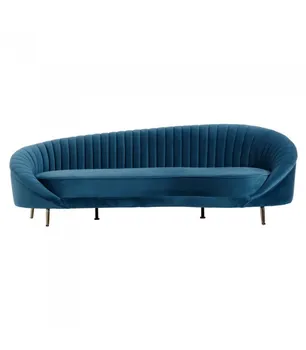 

SOFA 3 SEATER VELVET BLUE 247X105X81 CM