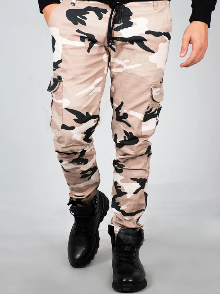 DeepSEA Erkek Beli ve Pacos Lastikli Kamuflaj Pantolon 1601569 - Цвет: Bej-Kahve
