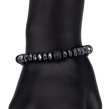 

Jewelry bracelet (natural stone, elastic, black) 52854