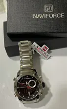 NAVIFORCE-reloj de pulsera militar para hombre de acero, cronógrafo de acero, cronógrafo para hombre, resistente al agua, pantalla dual