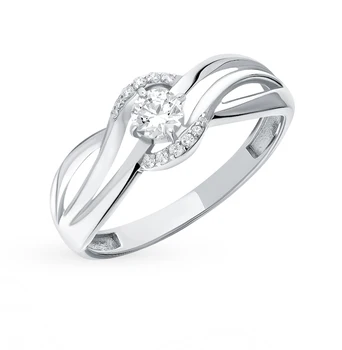 

Silver ring with cubic zirconia sunlight sample 925 test