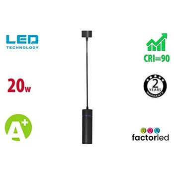 

Lámpara LED 20W Negra 2400Lm, Moderna , de Tubo para Techo, Foco Colgante para decorar, Alta Resistencia