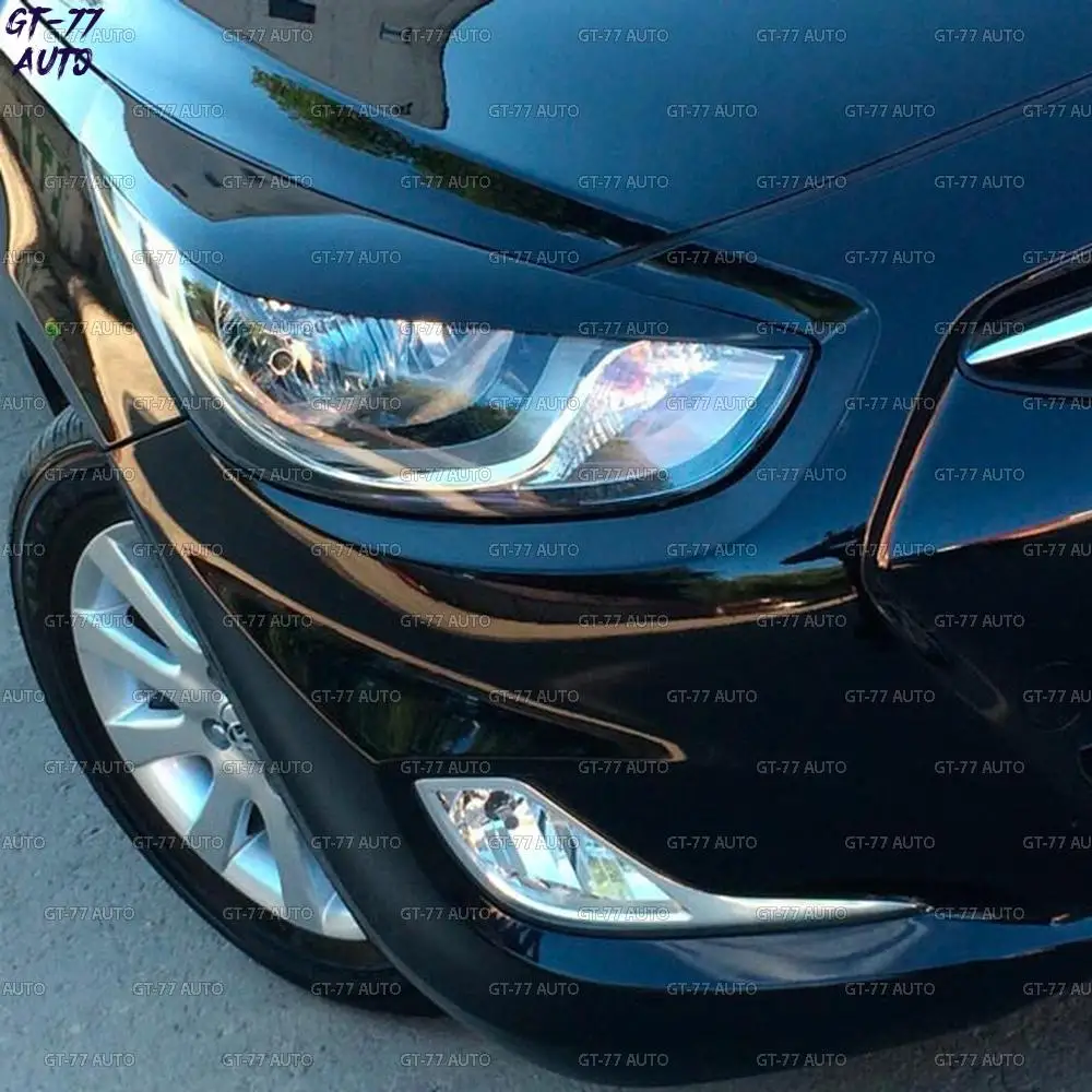 Накладки на передние фары для hyundai Solaris 2011-2013 реснички 1 комплект/2 шт внешний материал ABS пластик Стайлинг