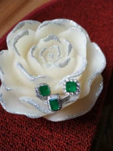 Realytrust-anillo de compromiso de Plata de Ley 925 con diamantes de Esmeralda, joyería de compromiso, para mujeres