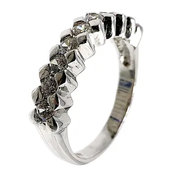 

Silver Ring 925 Sterling m rhodium-plated size 17 zircons [AB5126]