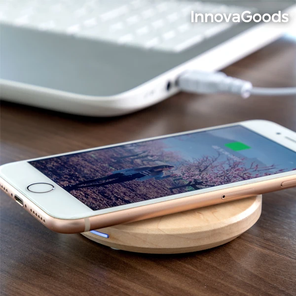 InnovaGoods беспроводное деревянное быстрое зарядное устройство клен