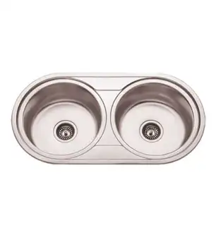 

2 sinus sink in inox with/without orifice tap de9047