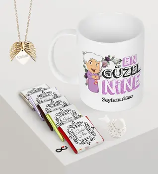 

Personalized Custom Best Nice Nine Mug Chocolate Angel Wing Necklace Set