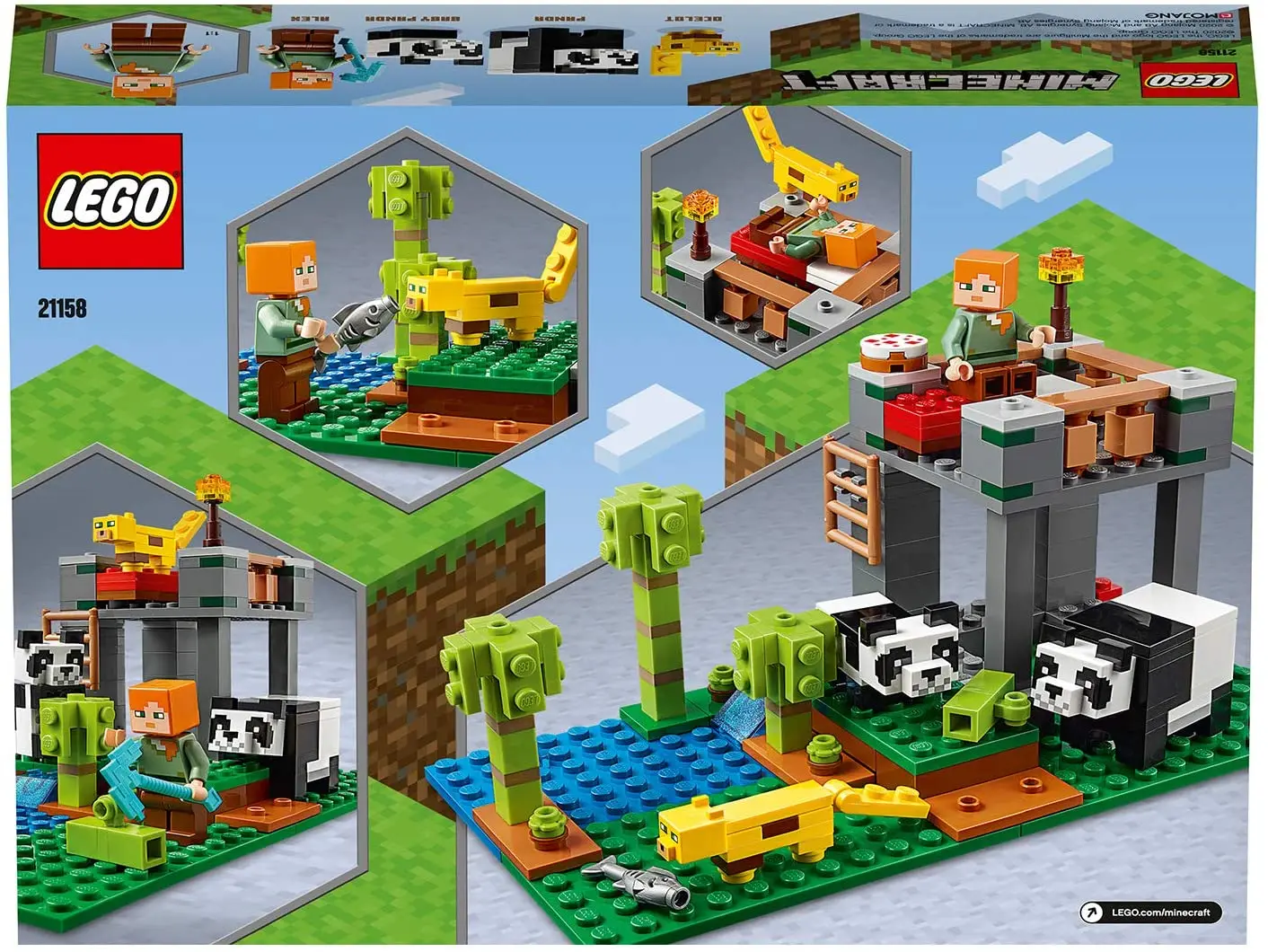 LEGO®Minecraft™Panda Slot (204 piece) panda Alex The Ocelot fish diamond digging accessory block leisure gift hobby minecraft lego LEGO®Minecraft™Panda Slot (204 piece) panda Alex The Ocelot fish diamond digging accessory block leisure gift hobby minecraft lego