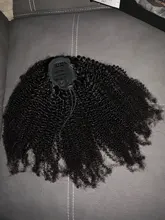 Cola de Caballo Afro rizada, cabello humano Remy Maxine 4B 4C, extensiones de coleta con cordón, extensiones de cabello humano