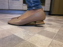 Loafer Flats-Shoes Spring Low-Heel Square Toe Wooden Ballet Shallow-Brand Women Big-Size
