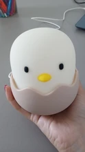 Luz Led nocturna para niños, lámpara de silicona suave recargable por USB, decoración de dormitorio, regalo, noche de pollito de Animal, sombra de Luna