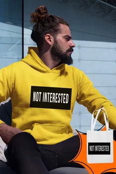 

Angemiel Wear Not İnterested Yellow Men 'S Hooded Sweatshirt Bags Kombin
