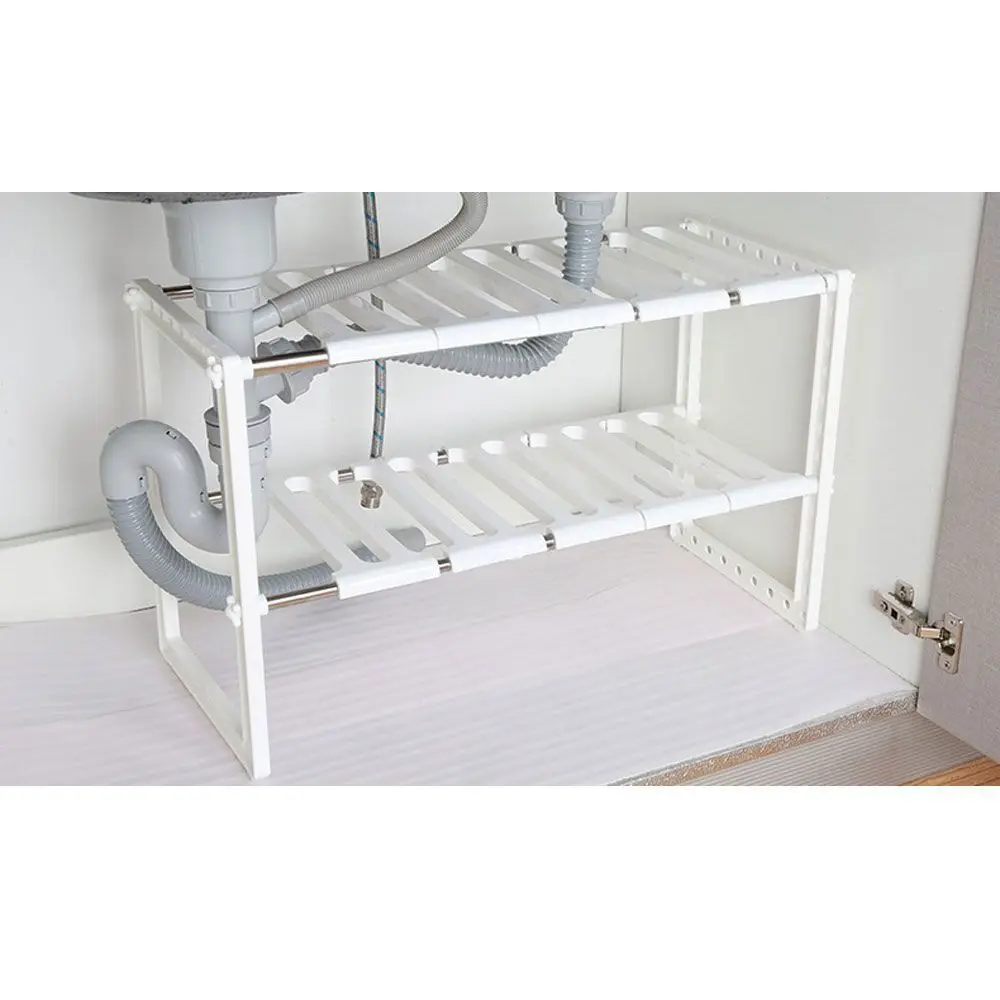Stainless Steel Multi-Functional Kitchen Sink Rack White Classic Korean-Style 