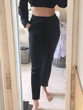 Corduroy Pants Trousers Velvet Fleece Winter Thick Black Female Women Straight for Workout