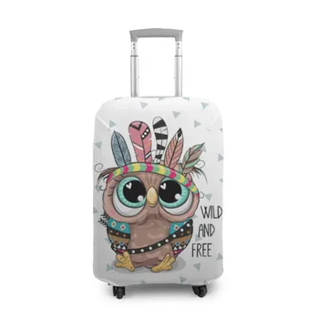 

Case for a suitcase 3D wild and free. Owl.