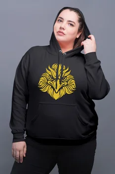 

Angemiel Wear Yellow Eagle Black Women Hooded Sweatshirt