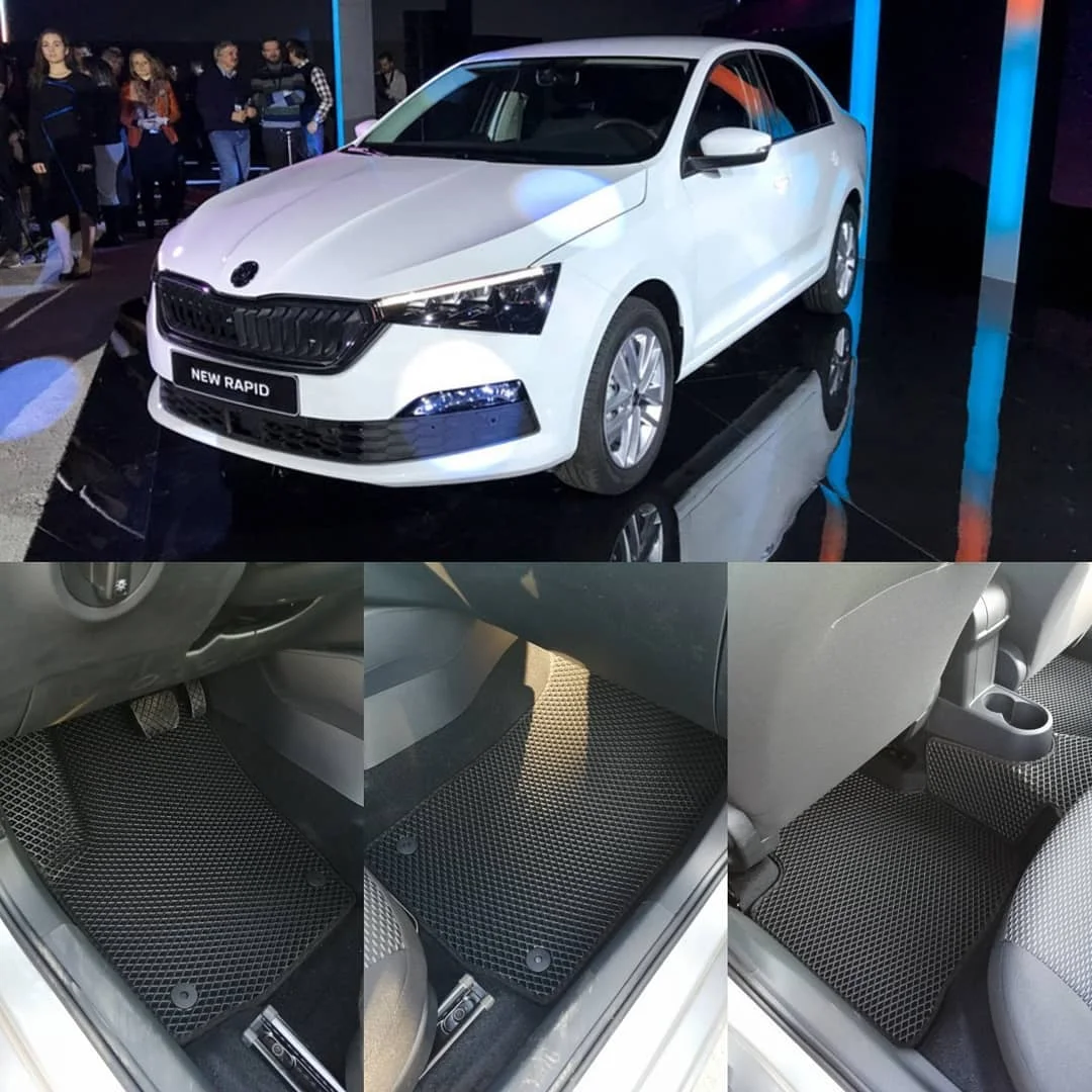 Car Mats Eva (EVA) on Skoda Rapid 2020 set in the salon |