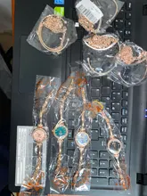 Marca Lvpai las mujeres relojes de pulsera conjunto de moda vestido de las mujeres señoras reloj de pulsera de lujo reloj de cuarzo rosa dorado conjunto regalo dropshipping