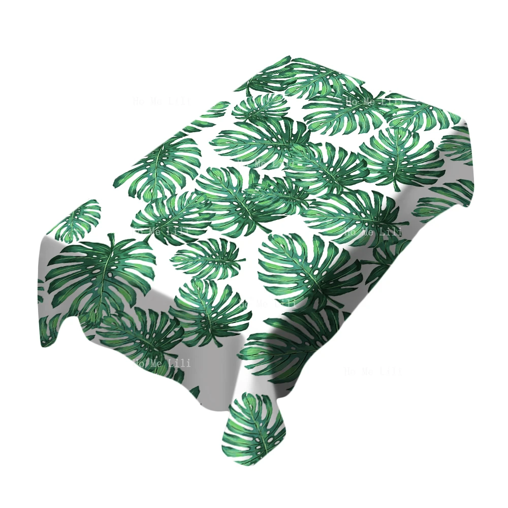 

Tropical Leaves Summer Palm Leaf Seamless Pattern Dust Proof Wrinkle Resistant Tablecloth By Ho Me Lili Tabletop Decor