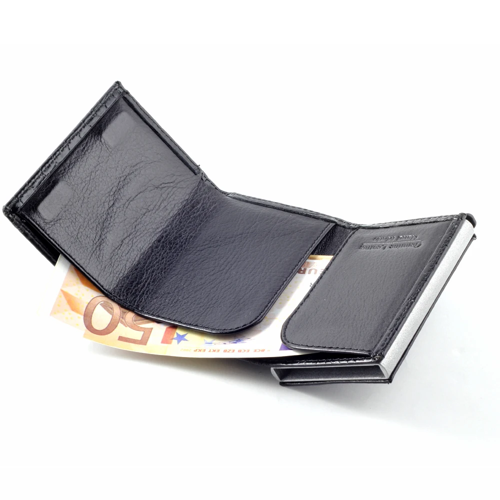 Smart Wallet Business Card Holder Real Cow Leather Handmade Smart Automatic Card Holder Men Gift
