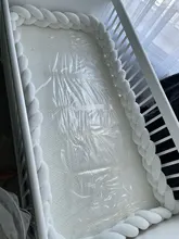 Protector de cuna de bebé de felpa anudado a mano, 1M/2M/3M /4M, largo, nudo trenzado, almohada de nudo para decoración de la habitación