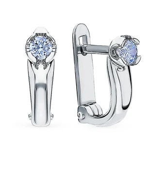 

Silver earrings with cubic zirconia sunlight sample 925