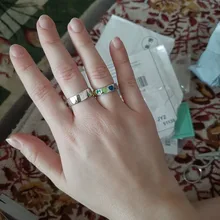 Anillos de plata de ley 925 sencillos y creativos, joyería no alérgica, con carácter redondo, moda Popular, anillos de apertura SR209