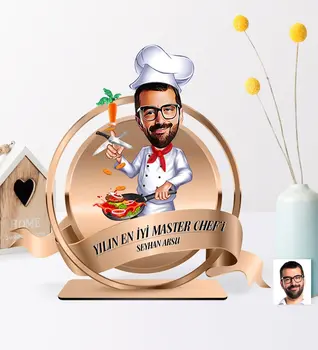 

Personalized The Year 'S Best Bay Master Chef'i Caricature OF 3D Wooden Trinket plaque-1 Reliable Quality Cost-Effective home decor