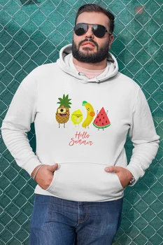 

Angemiel Wear Hello Summer Tropical White Men 'S Hooded Sweatshirt