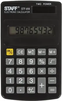 

Calculator pocket staff stf-818 (102x62mm), 8 digits, dual power (2 pcs.)